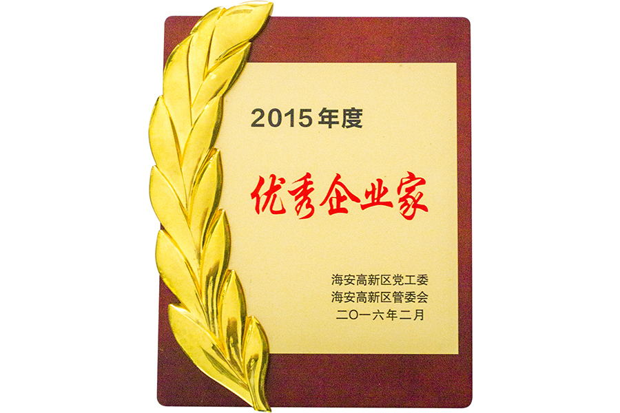 2015年度荣获优秀企业家